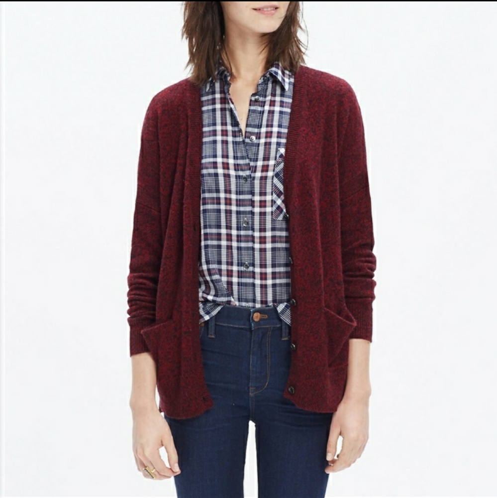 Madewell Red Heather Cardigan Small